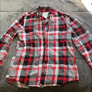 Men’s red and black flannel